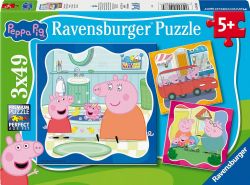 RAVENSBURGER CASSE-TÊTE 3 X 49 PIÈCES - LA FAMILLE D'ABORD ! - PEPPA PIG #12004288